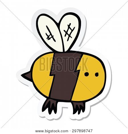 sticker of a cartoon bee