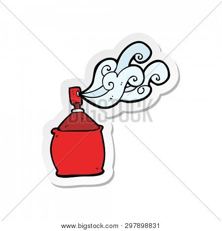 sticker of a cartoon spray can