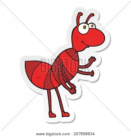 sticker of a cartoon ant
