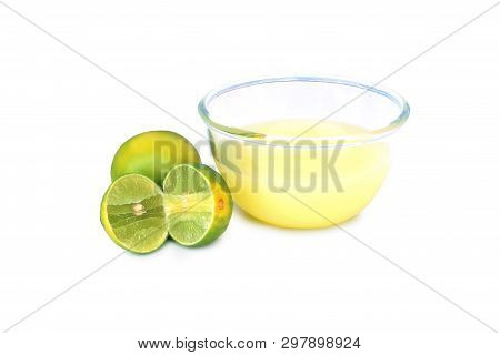 Thai Lemon On A White Background.help To Cure Vomiting Wind, Dizziness, Drunkenness.with Clipping Pa