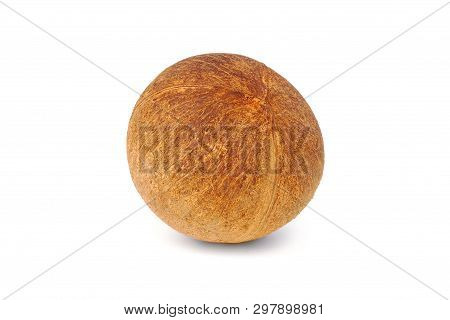 Dried Coconut On White Background.with Clipping Path.