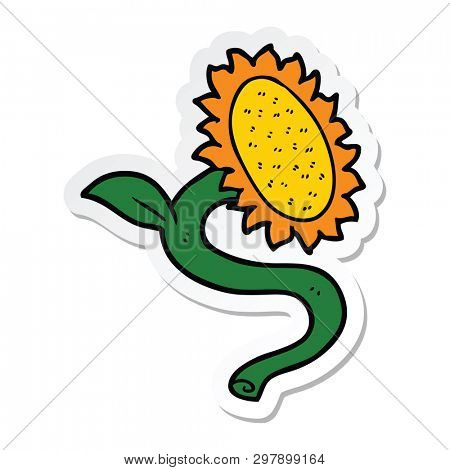 sticker of a cartoon sunflower