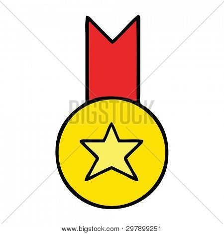 cute cartoon of a gold medal