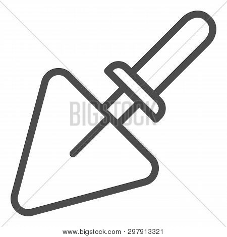 Triangular Shovel Line Icon. Cement Shovel Vector Illustration Isolated On White. Tool Outline Style
