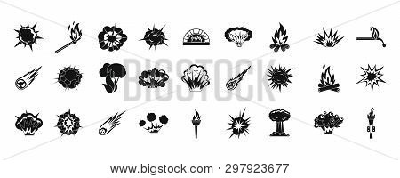 Fire Icon Set. Simple Set Of Fire Icons For Web Design Isolated On White Background