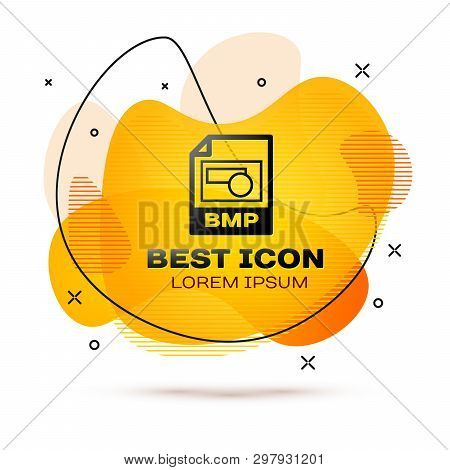 Black Bmp File Document Icon. Download Bmp Button Icon Isolated On White Background. Bmp File Symbol