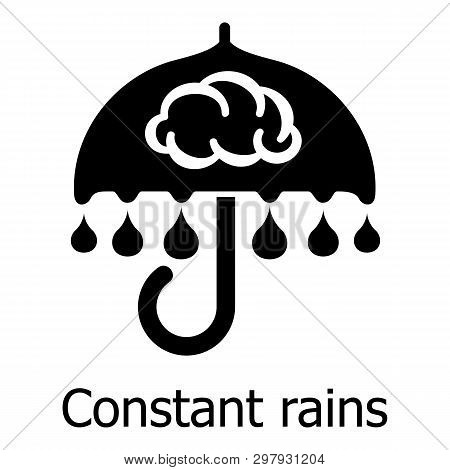 Constant Rain Icon. Simple Illustration Of Constant Rain Icon For Web