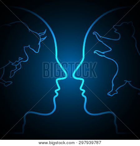 Bull And Bear Stock Market Human Head