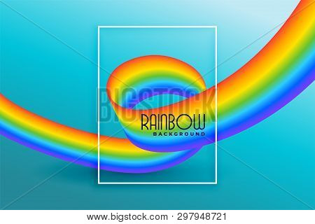 Modern Rainbow Wave Abstract Background Vector Illustration