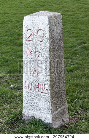Milestone 20 Kilometers From Aarhus In Odder, Denmark