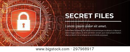 Secret Files. The Red Digital Background. Vector.