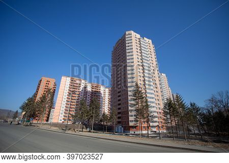 Autumn, 2013 - Vladivostok, Primorsky Region - High-rise Residential Buildings. Multi-colored Reside
