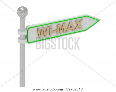 3D-рендеринг знака с золотом «wi-max»