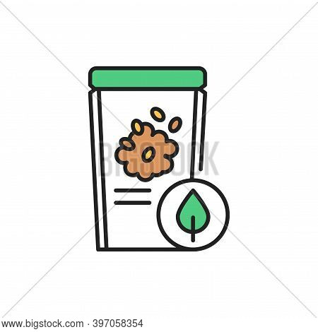 Packaging Organic Cereal Color Line Icon. Pictogram For Web Page, Mobile App, Promo.