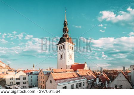 Tallinn, Estonia. Church Of St. Nicholas Niguliste Kirik Is Medieval Former Lutheran Church. Today H