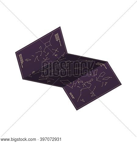 Isometric Astronomy Atlas With Sciene Symbols 3d Vector Illustration