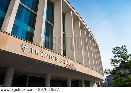 Brno, Czech Republic - September 13 2020: Trznice Brno Or Brno Market Or Shopping Mall Exterior In M