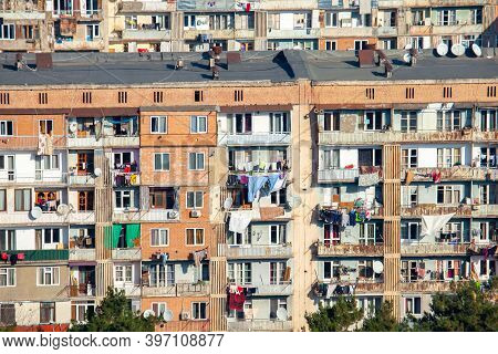 Tbilisi, Georgia - 28 November, 2020: Multi-storey Residential Building In Tbilisi