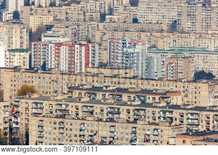 Tbilisi, Georgia - 28 November, 2020: View Of The Residential Areas Of Tbilisi