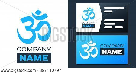 Logotype Om Or Aum Indian Sacred Sound Icon Isolated On White Background. The Symbol Of The Divine T