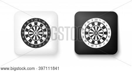 Black And White Classic Darts Board With Twenty Black And White Sectors Icon Isolated On White Backg