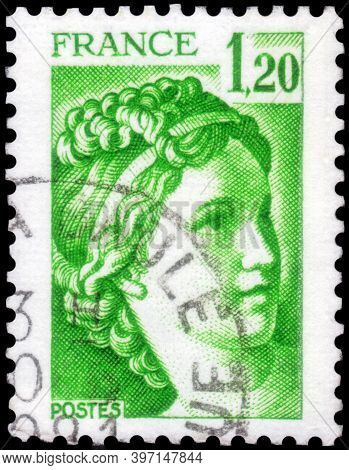 Saint Petersburg, Russia - September 27, 2020: Postage Stamp Issued In The France With The Image Of 