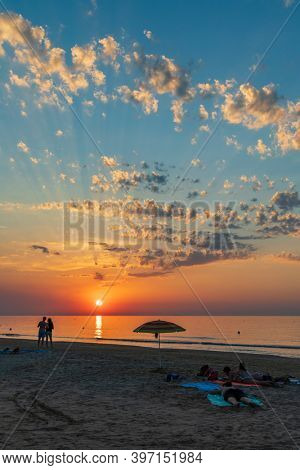 Sunset in Rodi Garganico, National park Gargano, Apulia, Italy