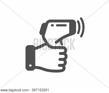 Electronic Thermometer Icon. Temperature Scanner Sign. Fever Measuring Symbol. Quality Design Elemen