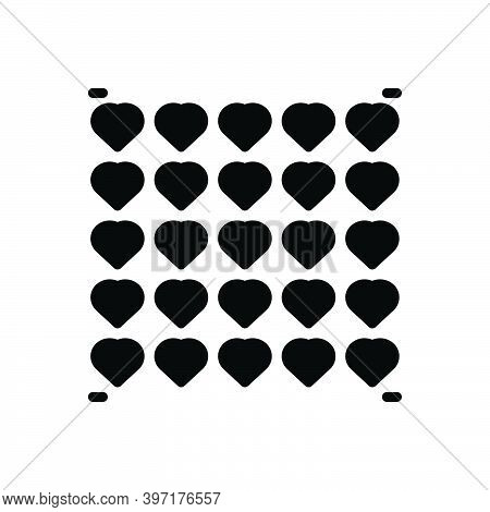 Black Solid Icon For Much Plenty Overmuch More More-than Pattern Heart Graphic Decorative