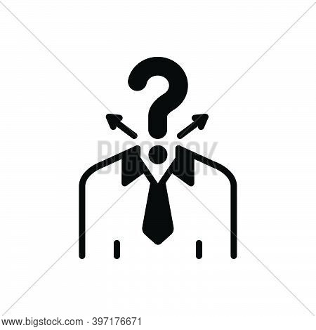 Black Solid Icon For Confusion Decision Doubt Question Ask Unknown Brain-confusion Problem Concept