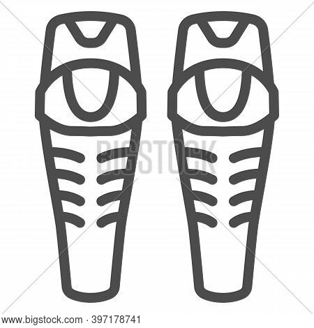 Snowboarder Protectors Line Icon, World Snowboard Day Concept, Ski Arm Protectors Sign On White Back