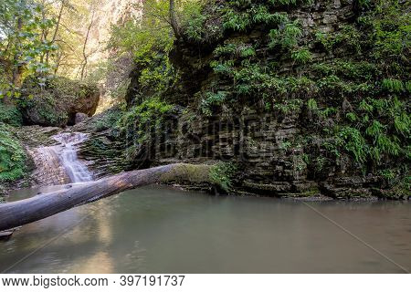Rufabgo Waterfall Cascade Or Kid, Northern Caucasus, Russia.