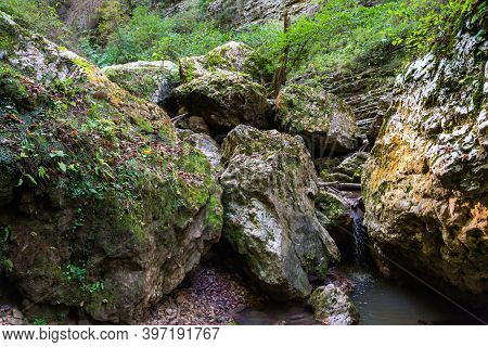 Rufabgo Waterfall Heart Of Rufabgo, Northern Caucasus, Russia.