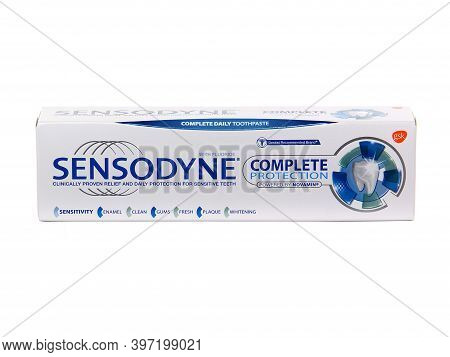 Bucharest, Romania - June 2, 2016. Sensodyne Toothpaste, Complete Protection With Fluoride