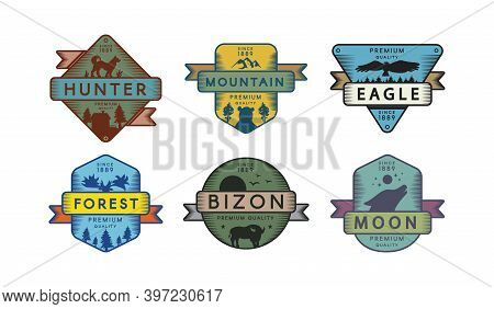 Assortment Badges Animals And Nature Set Logo