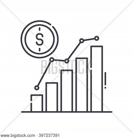 Growth Investment Icon, Linear Isolated Illustration, Thin Line Vector, Web Design Sign, Outline Con