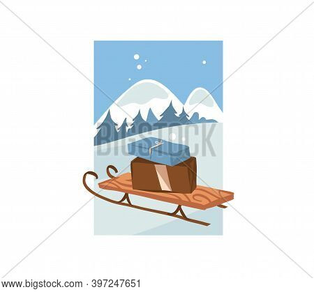 Hand Drawn Vector Abstract Fun Stock Flat Merry Christmas, And Happy New Year Time Cartoon Festive C