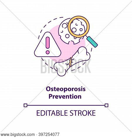 Osteoporosis Prevention Concept Icon. Breastfeeding Benefits For Women. Get Enough Calcium And Vitam
