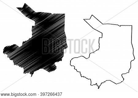 Central Equatoria State (states Of South Sudan, Equatoria Region) Map Vector Illustration, Scribble 