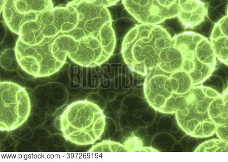 Modern Artistic Green A Lot Biological Monadiforms Digital Graphic Texture Background Illustration