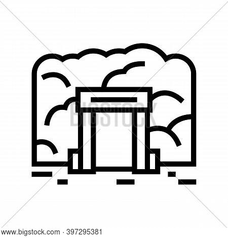 Mine Entry Line Icon Vector. Mine Entry Sign. Isolated Contour Symbol Black Illustration