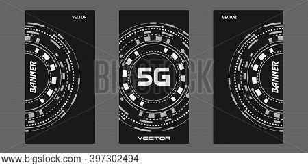 5g Technology Banner.techno Background For Mobile Phone .vector Illustration.