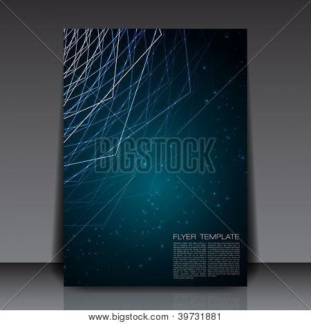 Blaue abstrakte Linien Flyer Vorlage | EPS10 Vektor-Design