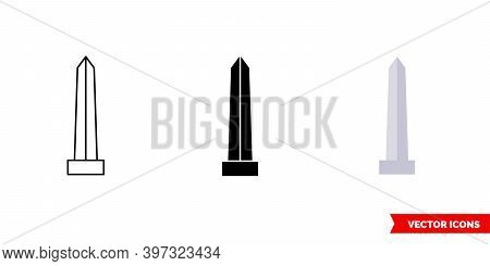 Add Washington Monument Icon Of 3 Types Color, Black And White, Outline. Isolated Vector Sign Symbol