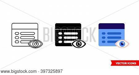 Show Property Icon Of 3 Types Color, Black And White, Outline. Isolated Vector Sign Symbol.