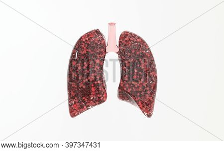 Human Respiratory System Anatomy Concept. Healthy Lungs. World Tuberculosis Day, Lung Cancer Day. 3d