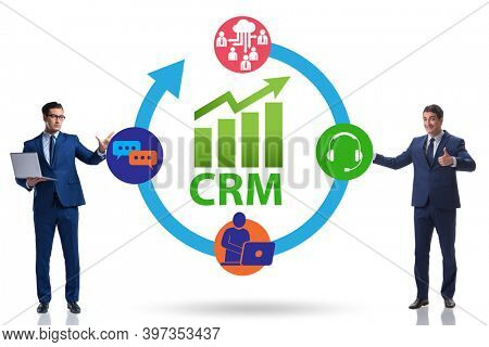 CRM custromer relationship management concept with businessman