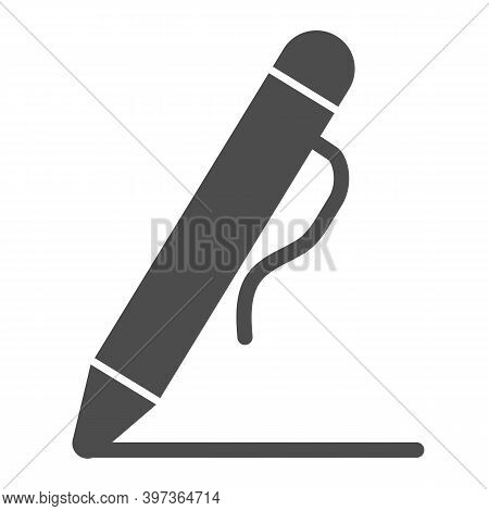 Pen Solid Icon, School Concept, Pen Drawing Line Sign On White Background, Mechanical Pencil Icon In