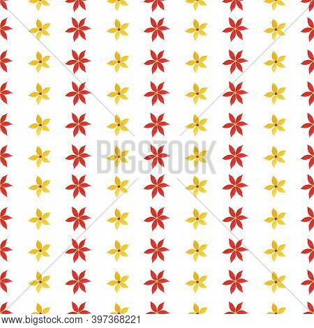 Floral Pattern Watercolor On A White Background, Flowers Pink And Yellow