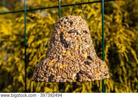 Bell From Various Grains, A Delicacy For All The Birds In The Garden